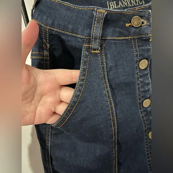 Blank NYC Blue A-Line Jean Skirt Snap Buttons Rodeo Western Chic Cotton Rayon 24 - Picture 10 of 15